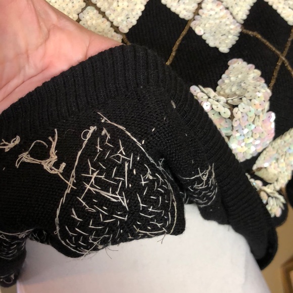 Vintage LIZ CLAIBORNE Size Medium Petite Lambswool Blend Sequin Plaid Carlyle - Picture 13 of 16